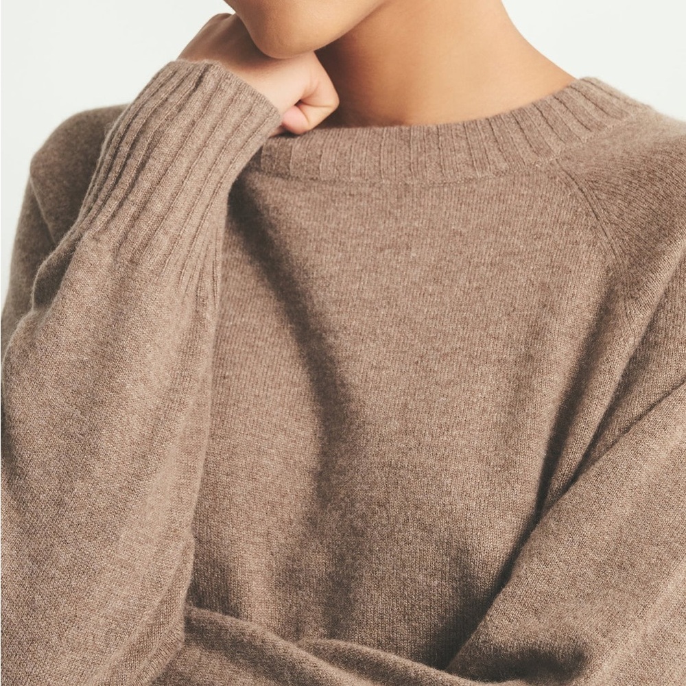 Naadam Signature Cashmere Raglan Crewneck Sweater, Size Small - Picture 5 of 11